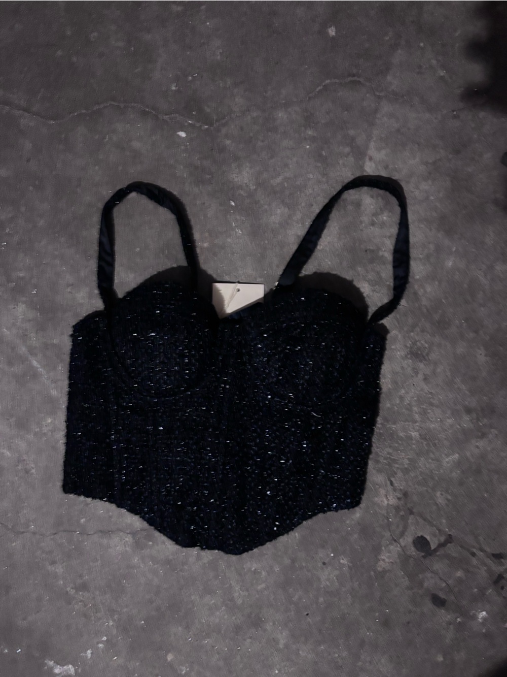 Meshki Black Sparkle Strap Tube Top